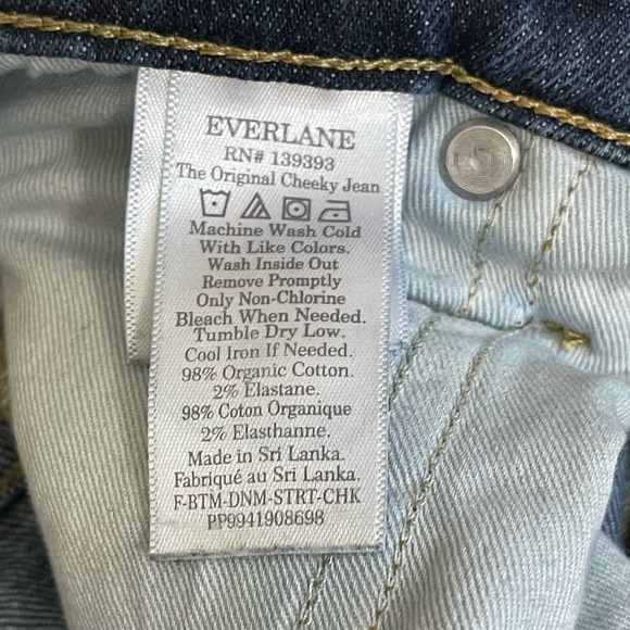 Everlane The Original Cheeky High Rise Straight Denim Jeans Washed Midnight 26 - Picture 9 of 13